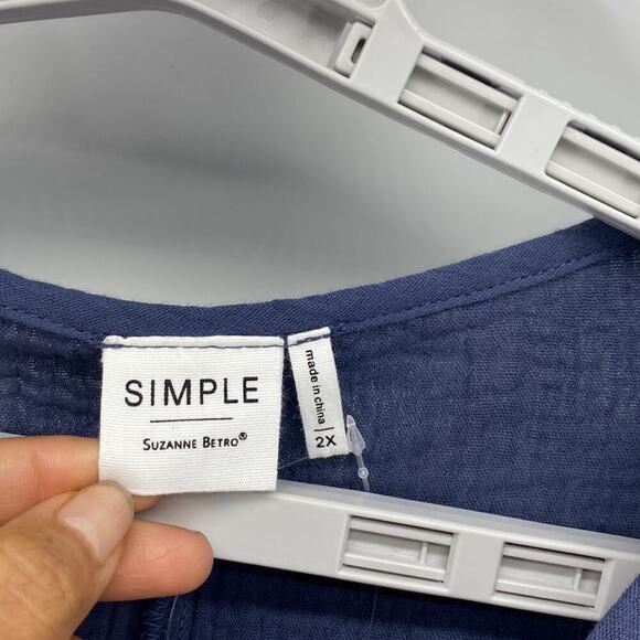 Simple Suzanne Betrro cotton midi dress pockets minimalist lagenlook casual - Picture 2 of 9